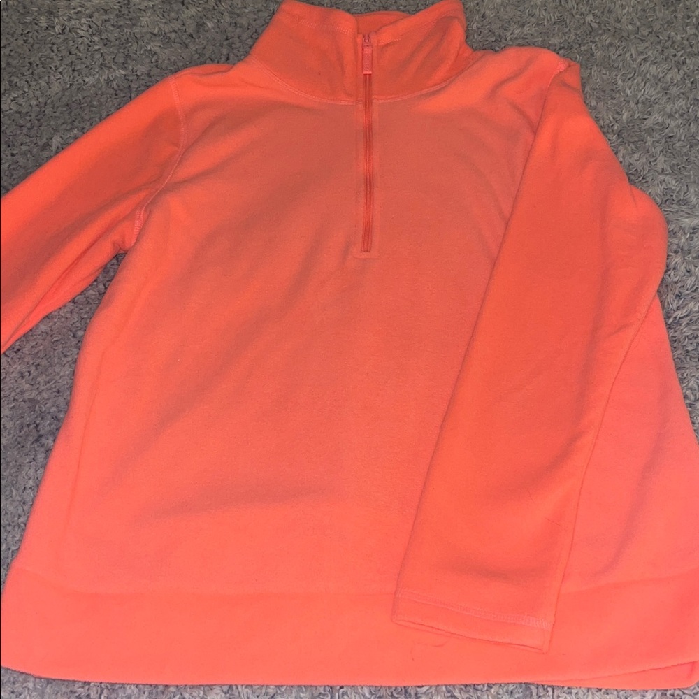 Vibrant Orange Quarter-Zip Sweater